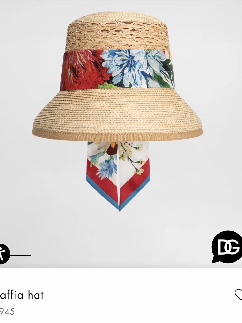 Dolce Gabbana Raffia hat NWT